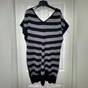 Extra Touch Striped Black and Gray sweater dress size